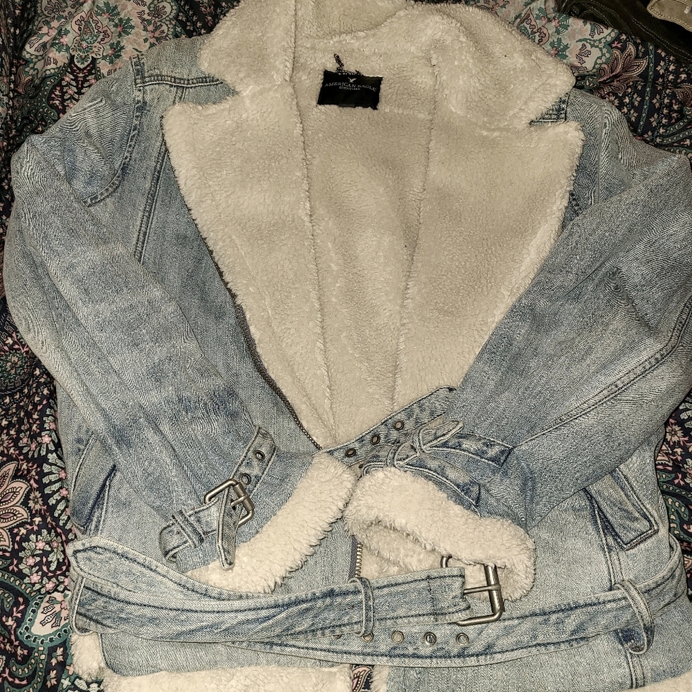 American eagle motorcycle jean jacket